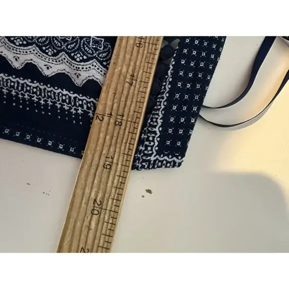 NEW Knox Rose Large Women Patchwork Bandana Print Sun Dress Blue 15-51k - Picture 6 of 9